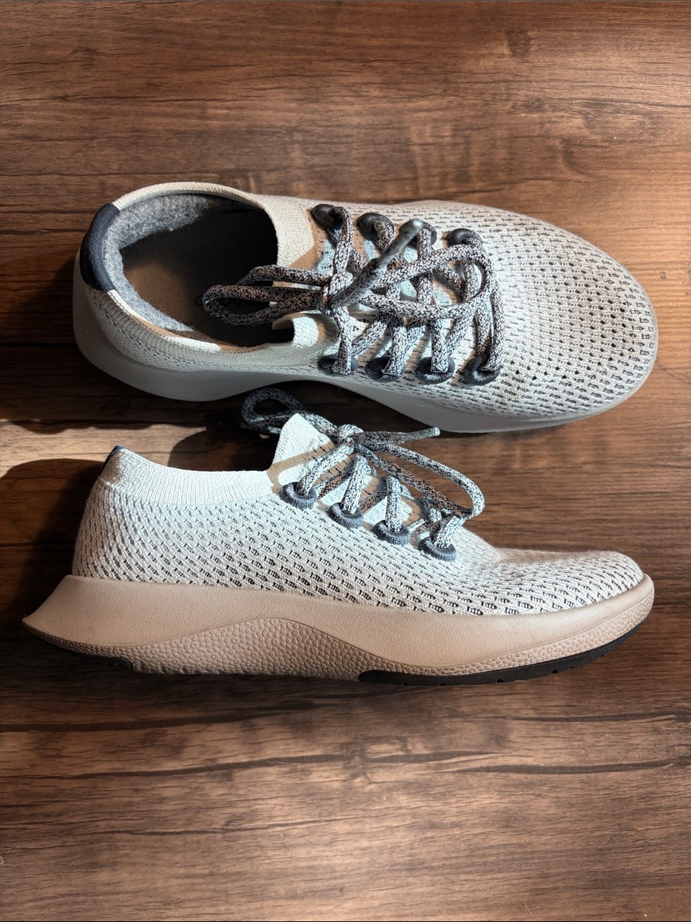 allbirds Light Gray Knit Lace-Up Sneakers